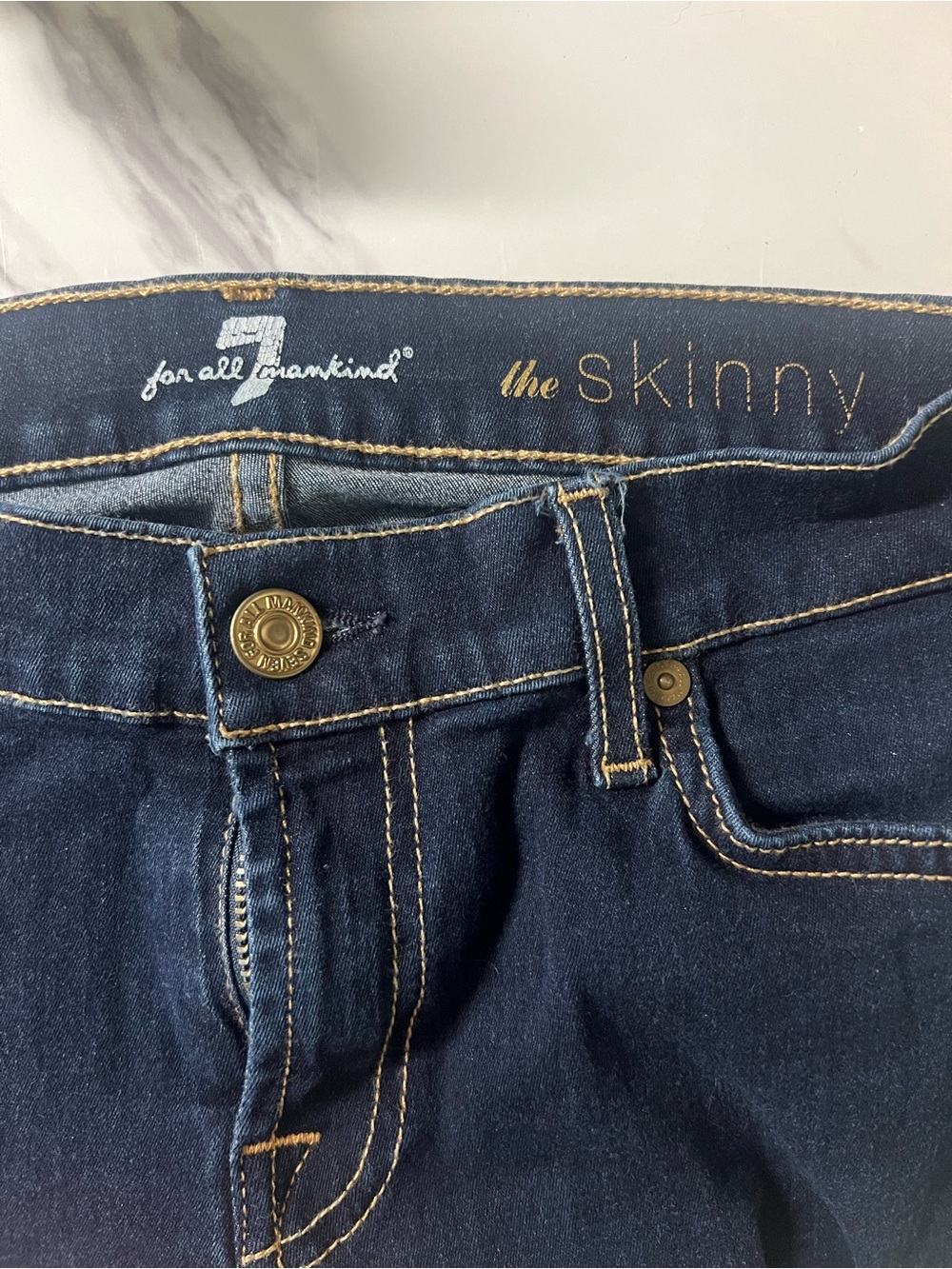 7 For All Mankind Dark Indigo Skinny Jeans